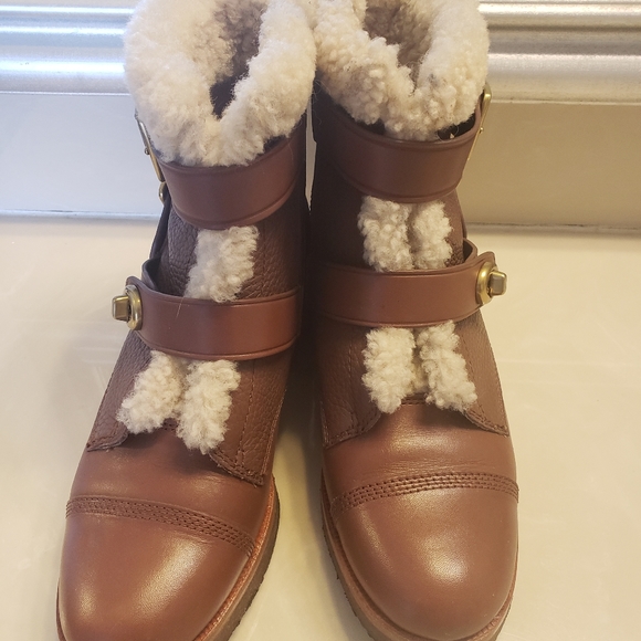 Coach Preston Leather and Sherling Booties 9.5 - Picture 9 of 16